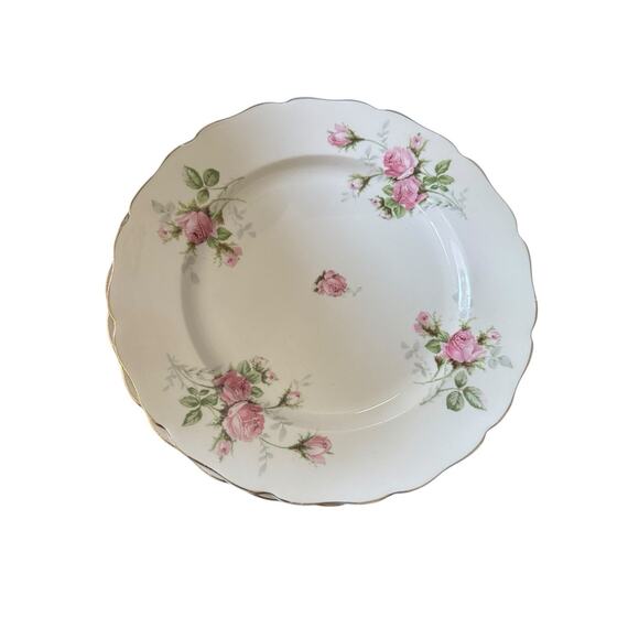 VTG Canonsburg Pottery Keystone Gold Trim Plates (4) Moss Rose USA Made Set READ - Picture 4 of 9